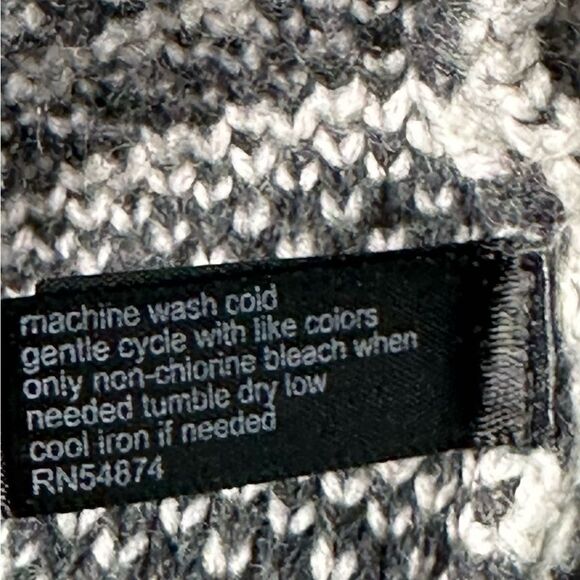 The Limited Cardigan Black Gray Open Front Geometric Western Sweater Y2K Medium - Picture 6 of 9